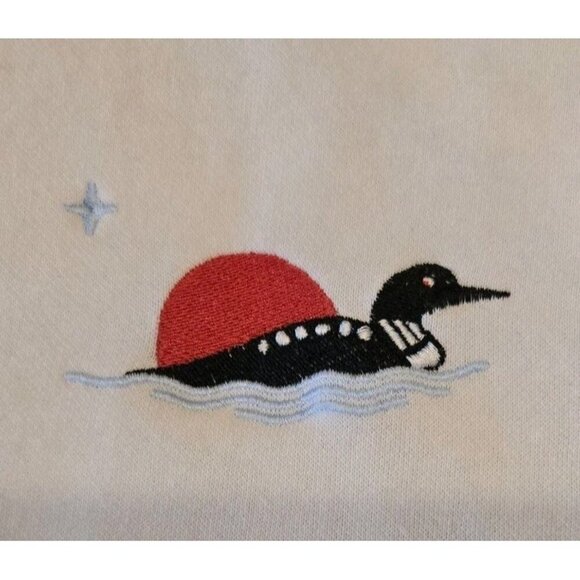 Blue 84 Holy Loon Lake Quarter Zip Pullover Women L White College Sweatshirt Use - Picture 3 of 8